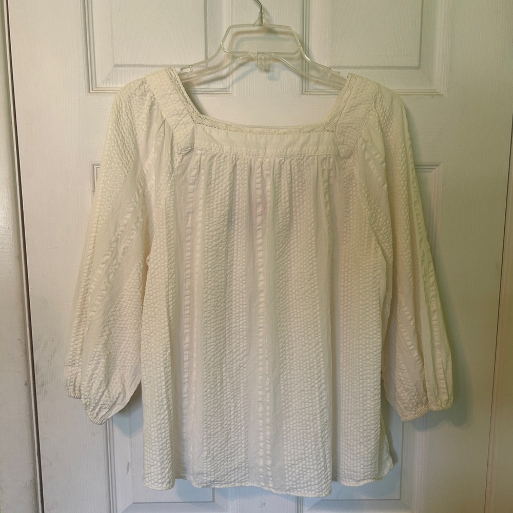LC Lauren Conrad embroidered top blouse M - Picture 3 of 5